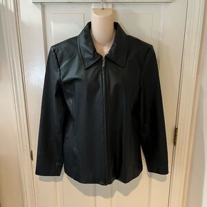 Worthington Women's Leather Jacket Black Size Large